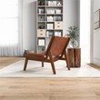Debra Mid Century Modern Living Room Leather Accent Chair in Tan Cognac