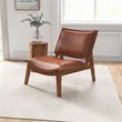 Debra Mid Century Modern Living Room Leather Accent Chair in Tan Cognac