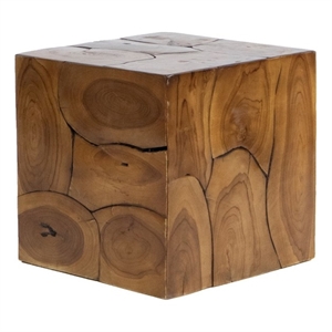 zelda mid-century modern solid wood ottoman/stool in brown