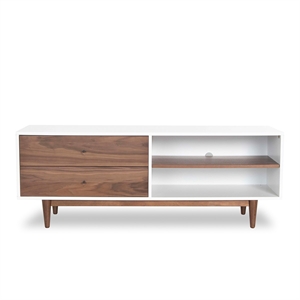 damond mid-century modern  tv stand  in brown for tvs up to 60