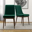 Grayson Mid-Century Modern Velvet Dining Chair in Green (Set of 2)