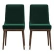 Grayson Mid-Century Modern Velvet Dining Chair in Green (Set of 2)