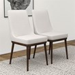 Grayson Mid-Century Modern Polyester Blend Fabric Dining Chair in Beige (Pair)