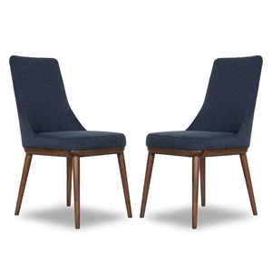 grayson mid-century modern polyester blend dining chair (set of 2)