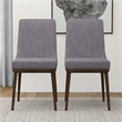 Grayson Mid-Century Modern Polyester Blend Fabric Dining Chair in Gray (Pair)