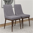 Grayson Mid-Century Modern Polyester Blend Fabric Dining Chair in Gray (Pair)