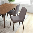 Grayson Mid-Century Modern Polyester Blend Fabric Dining Chair in Gray (Pair)