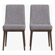 Grayson Mid-Century Modern Polyester Blend Fabric Dining Chair in Gray (Pair)