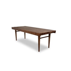 felicity mid-century modern rectangular solid wood bench in brown