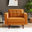 Harriet Mid Century Modern Style Tufted  Wide Velvet Armchair in Orange
