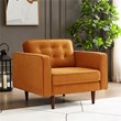 Harriet Mid Century Modern Style Tufted  Wide Velvet Armchair in Orange