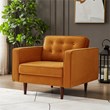 Harriet Mid Century Modern Style Tufted  Wide Velvet Armchair in Orange