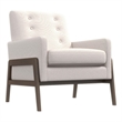 Steven Mid-Century Modern Tufted Cream Fabric Linen Accent Armchair