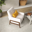 Steven Mid-Century Modern Tufted Cream Fabric Linen Accent Armchair