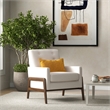 Steven Mid-Century Modern Tufted Cream Fabric Linen Accent Armchair
