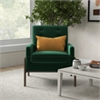 Steven Mid-Century Modern Tufted Green Velvet Accent Armchair