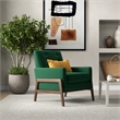 Steven Mid-Century Modern Tufted Green Velvet Accent Armchair