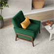 Steven Mid-Century Modern Tufted Green Velvet Accent Armchair