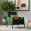 Steven Mid-Century Modern Tufted Green Velvet Accent Armchair