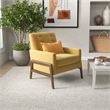 Steven Mid-Century Modern Tufted Yellow Velvet Accent Armchair