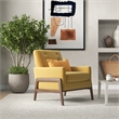 Steven Mid-Century Modern Tufted Yellow Velvet Accent Armchair
