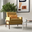Steven Mid-Century Modern Tufted Yellow Velvet Accent Armchair