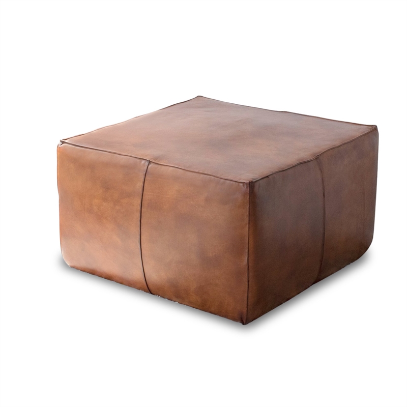 Mid Century Modern Kailey Leather Ottoman ASH9150   2012790 3 L 