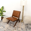 Malon Mid Century Modern Tight Back Genuine Leather Lounge Chair in Tan