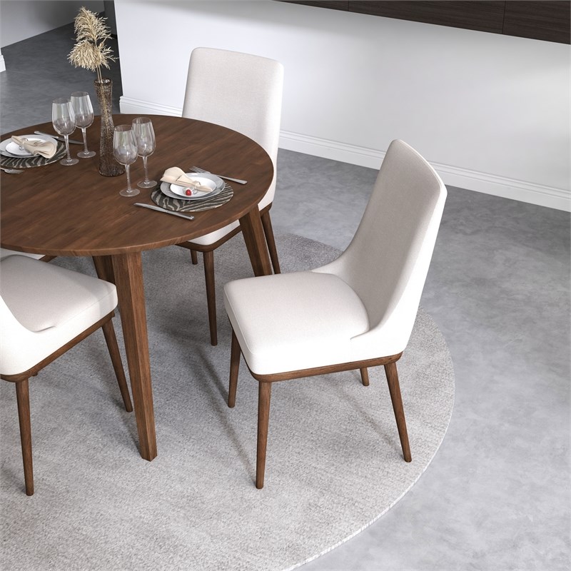 Indiana Modern Solid Wood Walnut Dining Room & Kitchen Table Set for 4