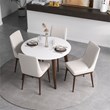 Ilana Modern Solid Wood Walnut Kitchen & Dining Room Table and Chairs for 4