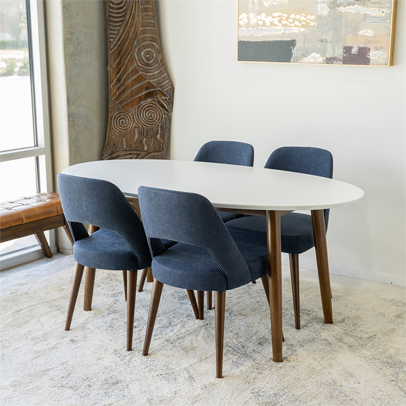 Rivol MidCentury Modern 67Inch Oval Engineered Wood Dining Table in