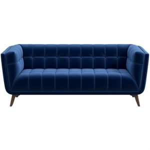 Allen Modern Chesterfield Tufted Velvet Living Room Sofa in Navy Blue