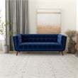 Allen Modern Chesterfield Tufted Velvet Living Room Sofa in Navy Blue