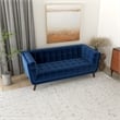 Allen Modern Chesterfield Tufted Velvet Living Room Sofa in Navy Blue