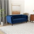 Allen Modern Chesterfield Tufted Velvet Living Room Sofa in Navy Blue