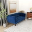 Allen Modern Chesterfield Tufted Velvet Living Room Sofa in Navy Blue