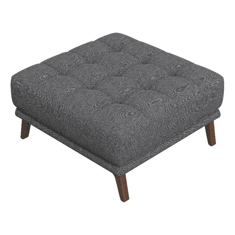 Allen Mid-Century Modern Ottoman Fabric in Dark Gray