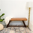 Poller Mid Century Modern Cognac Tan Leather Bench