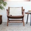 Belzoni Genuine Fur Mid Century Furniture Style Comfy Armchair in Black White