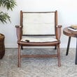 Belzoni Genuine Fur Mid Century Furniture Style Comfy Armchair in Black White