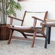 Belzoni Genuine Fur Mid Century Furniture Style Comfy Armchair in Black White