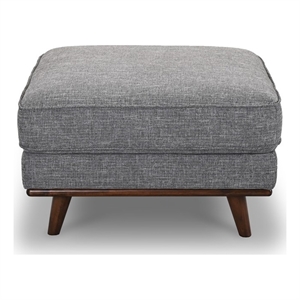 everdale mid-century modern square fabric ottoman  in grey