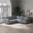 Timbukto Modern Style Living Room Symmetrical Corner Fabric Sofa in Grey