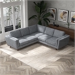 Timbukto Modern Style Living Room Symmetrical Corner Fabric Sofa in Grey