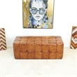 Bumble Mid-Century Modern Rectangular Genuine Leather Upholstered Bench in Tan