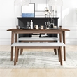 Abel Modern Solid Wood Walnut Kitchen & Dining Room 3 Piece Furniture Set