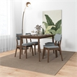 Adam Modern Solid Wood Walnut Dining Room & Kitchen Table and Chair Set of 4