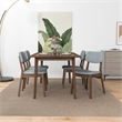 Adam Modern Solid Wood Walnut Dining Room & Kitchen Table and Chair Set of 4
