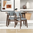 Akira Modern Solid Wood Walnut Kitchen & Dining Room Table and Chairs for 4