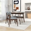 Akira Modern Solid Wood Walnut Kitchen & Dining Room Table and Chairs for 4